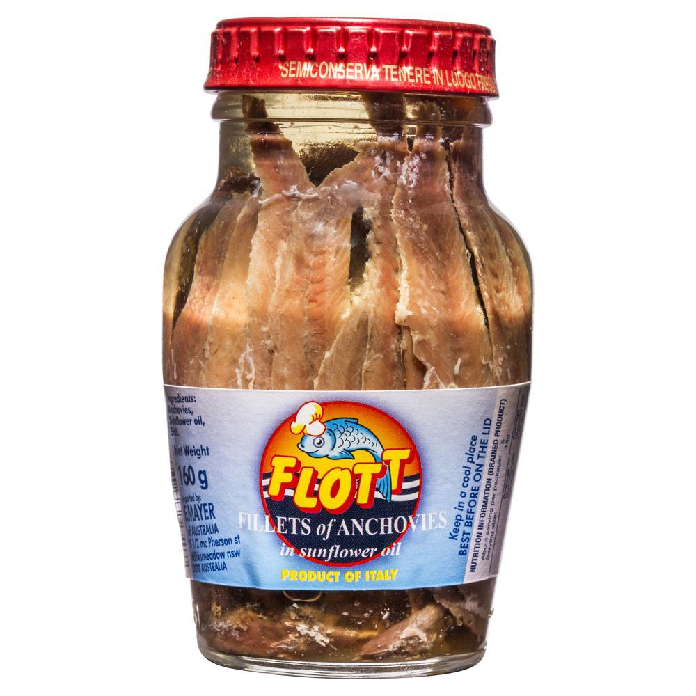 Flott's Anchovies in Sunflower Oil 160g